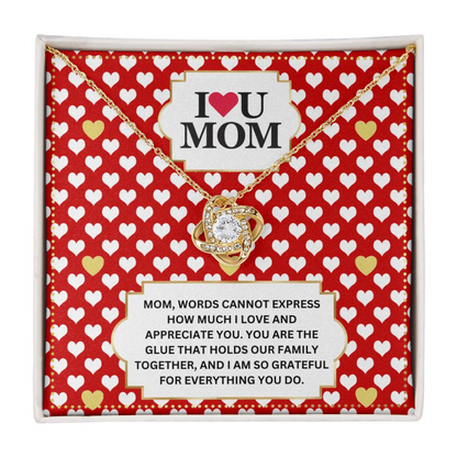 JGF Jewelry Gifts for Family I Love You Mom Message Card Necklace For Mommy