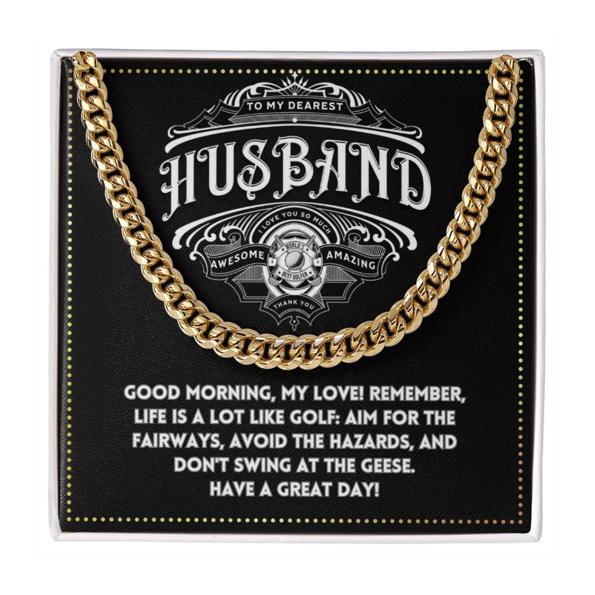 JGF Jewelry Gifts for Family Golf Gifts To My New Husband Necklace