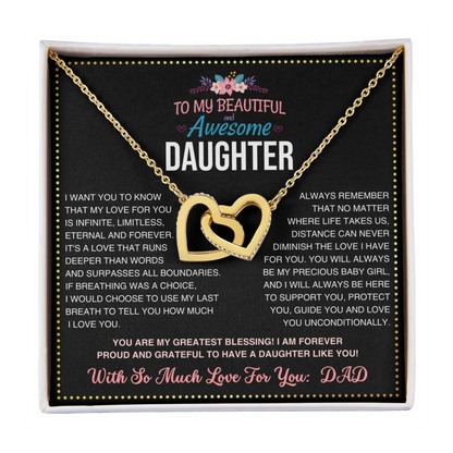 JGF Jewelry Gifts for Family Interlocking Hearts Necklace For Daughter 30th Birthday Gifts From Dad