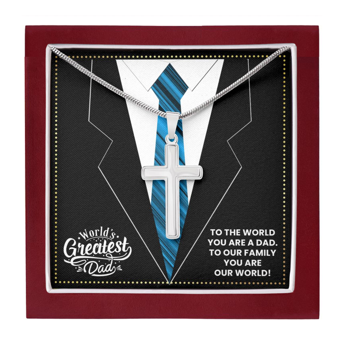 JGF Jewelry Gifts for Family Daddy Cross Necklace I Love My Dad 50th Birthday