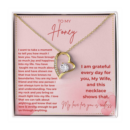JGF Jewelry Gifts for Family Happy Valentine's Day To My Beautiful Wife Heart Necklace