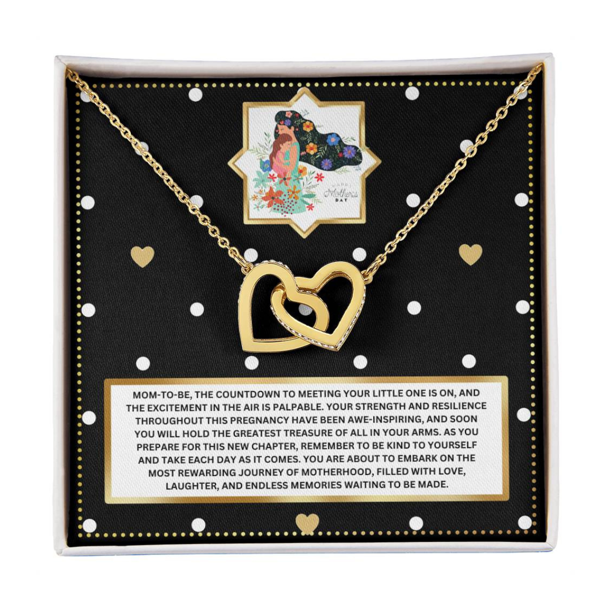 JGF Jewelry Gifts for Family New Mom Gift Basket After Birth Two Hearts Intertwined