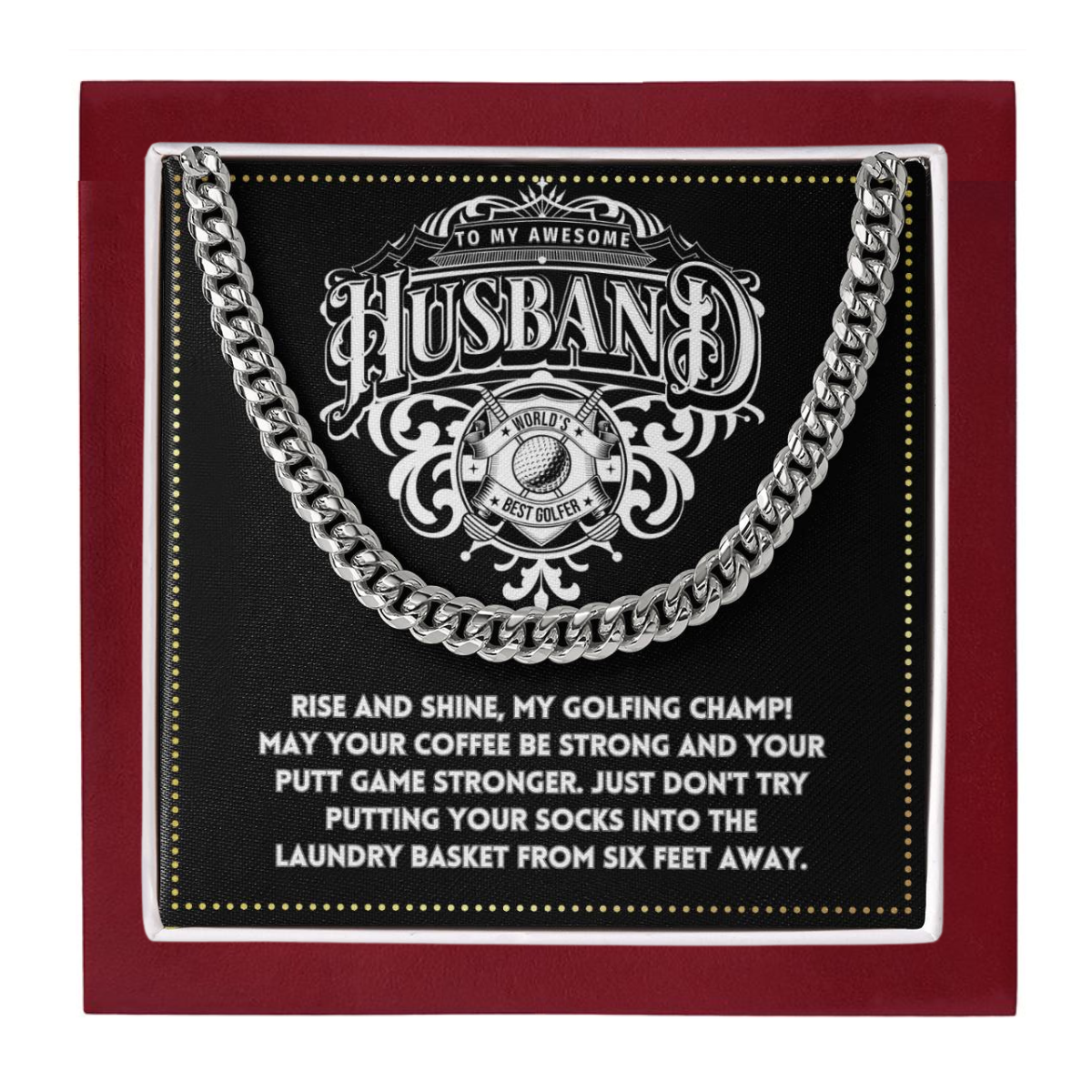 JGF Jewelry Gifts for Family To My Husband Golf Gifts 50th Birthday Necklace