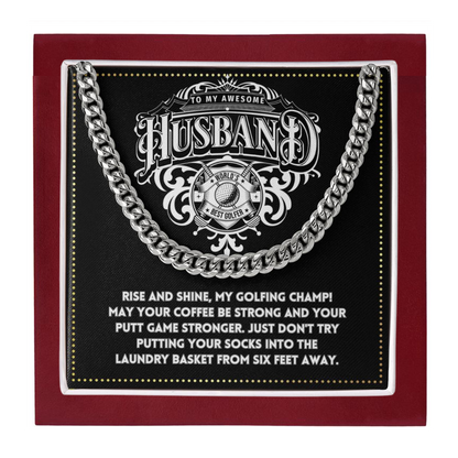 JGF Jewelry Gifts for Family To My Husband Golf Gifts 50th Birthday Necklace