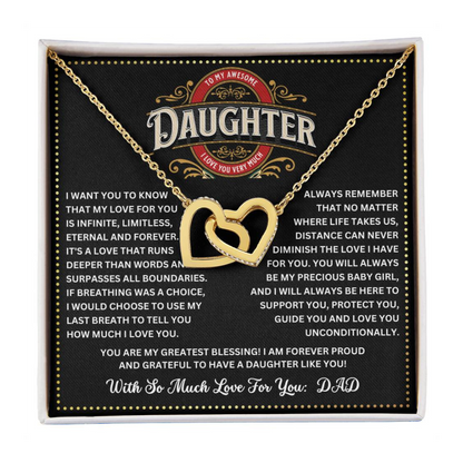 JGF Jewelry Gifts for Family Gifts For Grown Daughter From Parents Interlocking Hearts Necklace