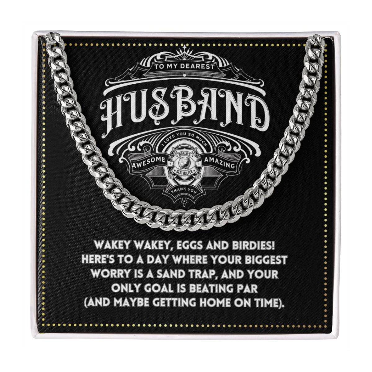 JGF Jewelry Gifts for Family To My Husband Cross Necklace For Him Golf Gift Ideas