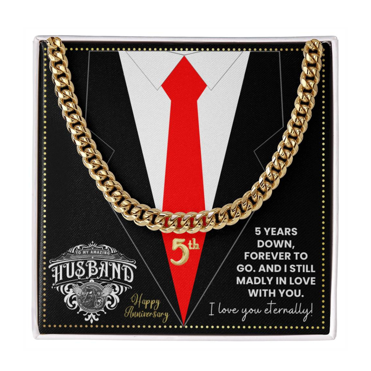 JGF Jewelry Gifts for Family 5th Anniversary For Husband Chain Necklace For Men