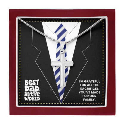 JGF Jewelry Gifts for Family Cross Necklace For Boys New Dad Gifts For Men Christian