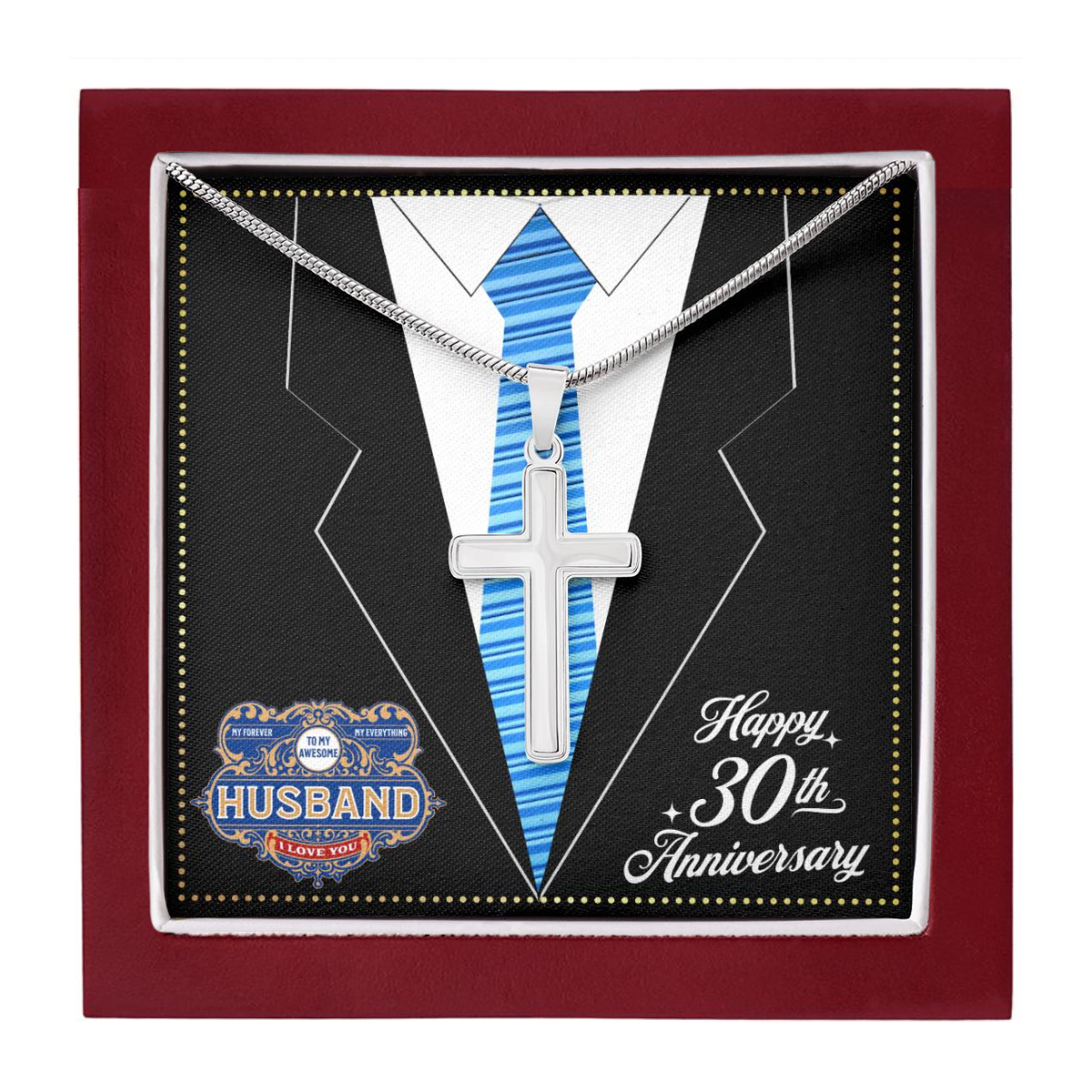 JGF Jewelry Gifts for Family 30 Year 30th Wedding Anniversary For Him Husband