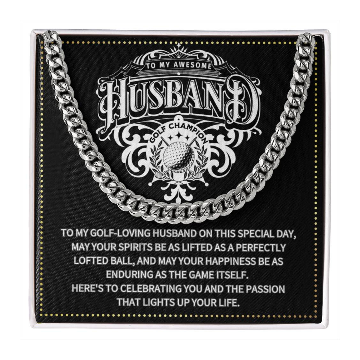 JGF Jewelry Gifts for Family Husband Golf Gift Ideas Cuban Chain Necklace