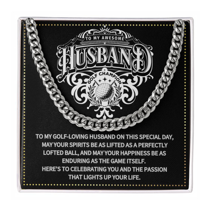 JGF Jewelry Gifts for Family Husband Golf Gift Ideas Cuban Chain Necklace