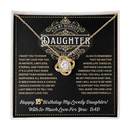 JGF Jewelry Gifts for Family Love Knot Necklace 18 Year Old Daughter Gifts From Dad Love Knot Necklace