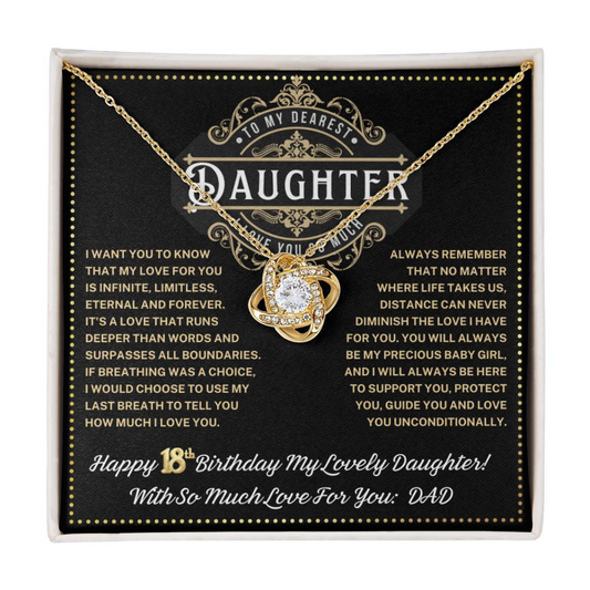 JGF Jewelry Gifts for Family Love Knot Necklace 18 Year Old Daughter Gifts From Dad Love Knot Necklace