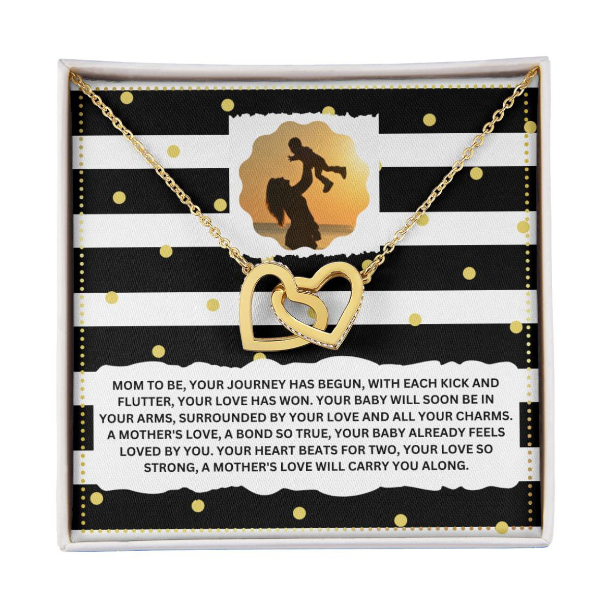 JGF Jewelry Gifts for Family Interlocking Necklace for Mommy To Be As First Time Mom