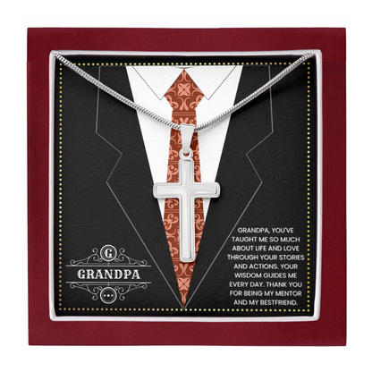 JGF Jewelry Gifts for Family Cross Necklaces For Grandparents Grandpa 80th Birthday Card