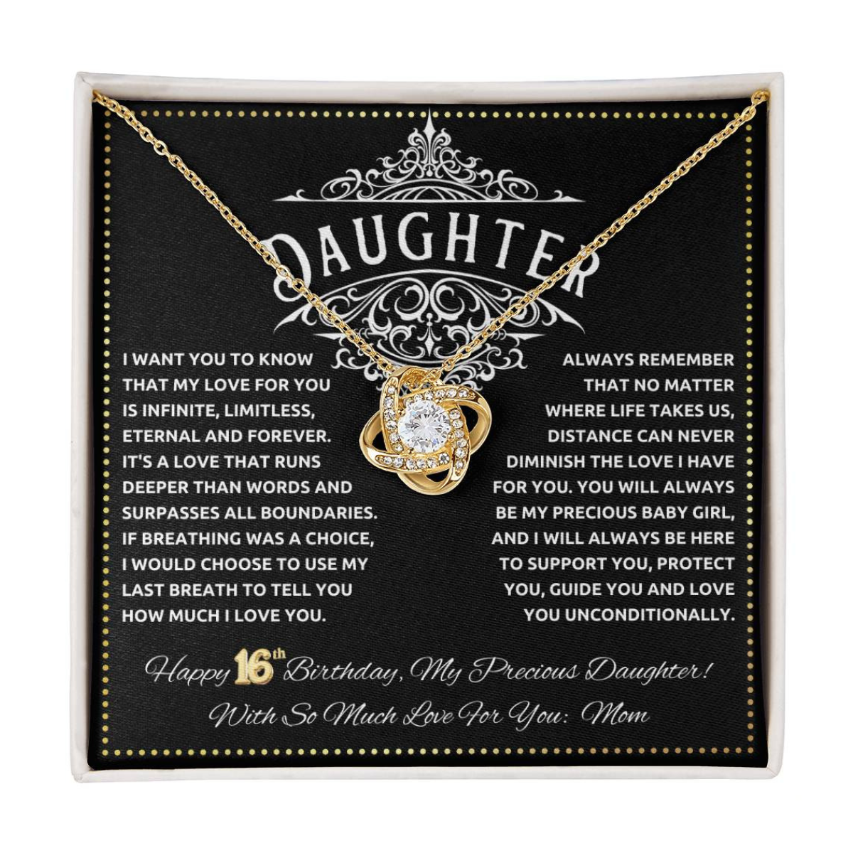 JGF Jewelry Gifts for Family Happy Birthday Sweet 16 Necklace For Daughter From Mom