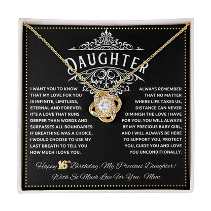 JGF Jewelry Gifts for Family Happy Birthday Sweet 16 Necklace For Daughter From Mom
