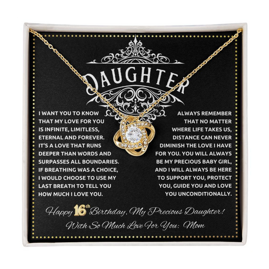 JGF Jewelry Gifts for Family Happy Birthday Sweet 16 Necklace For Daughter From Mom