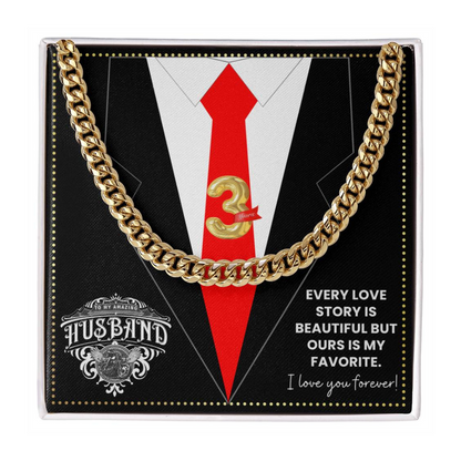 JGF Jewelry Gifts for Family 3rd Third Anniversary For Husband Chain Necklace For Men