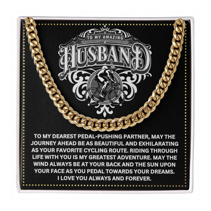 JGF Jewelry Gifts for Family Cuban Link Necklace For Men Bicycle Husband Gifts 50th Birthday