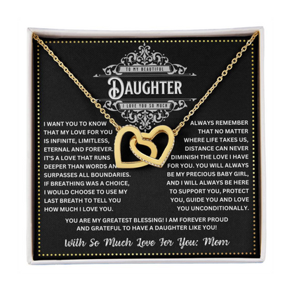 JGF Jewelry Gifts for Family 2 Two Hearts Intertwined Necklace Birthday Gifts For My Young Adult Daughter