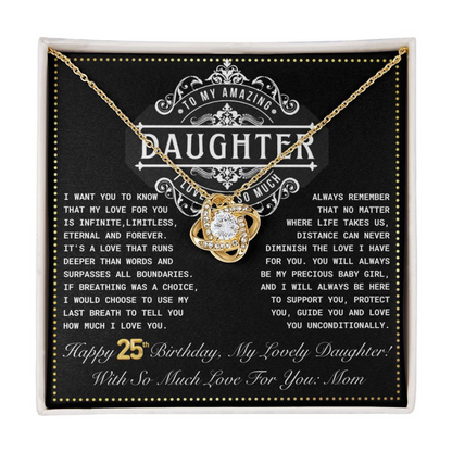 JGF Jewelry Gifts for Family Daughter 25th Birthday From Mom Love Knot Necklace