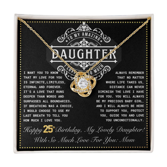 JGF Jewelry Gifts for Family Daughter 25th Birthday From Mom Love Knot Necklace