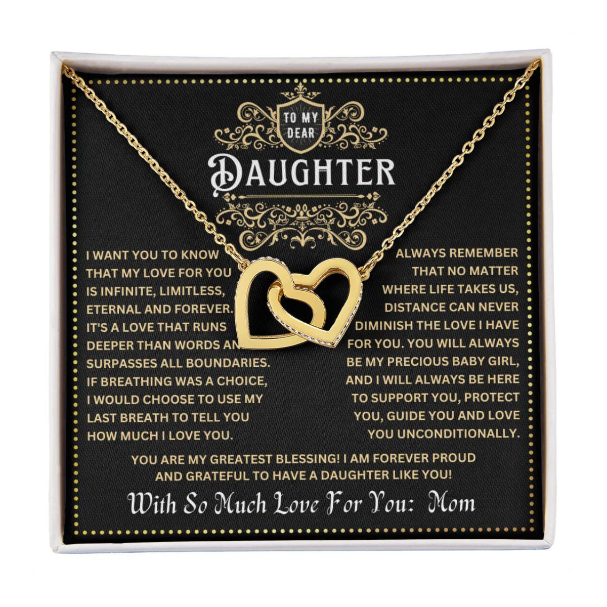 JGF Jewelry Gifts for Family Unique Birthday Gifts For Daughter Adult From Mom Two 2 Hearts Connected Necklace