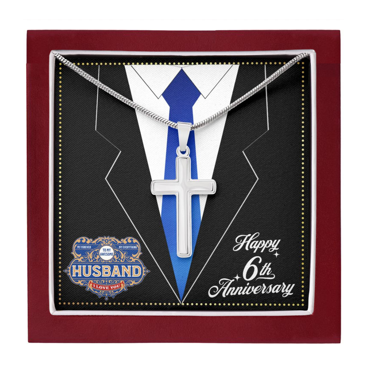 JGF Jewelry Gifts for Family 6 Year 6th Wedding Anniversary For Him Husband