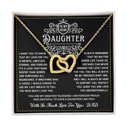 JGF Jewelry Gifts for Family Daughter 18th Birthday Gift From Dad Interlocking Heart Necklace