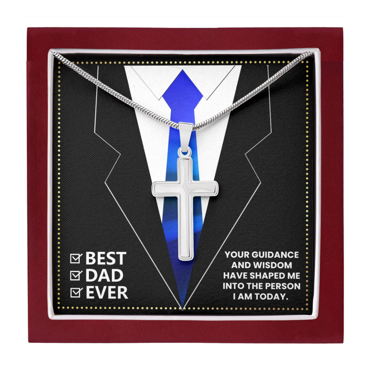 JGF Jewelry Gifts for Family Gifts for Daddy Birthday 60 Year Old Cross Necklace For Men
