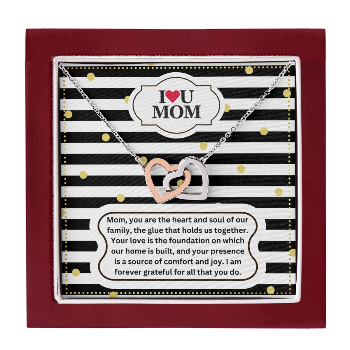 JGF Jewelry Gifts for Family Moms Birthday Gift From Daughter Heart Pendant Necklace