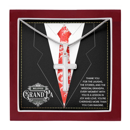 JGF Jewelry Gifts for Family Cross Necklace For Grandparent Gifts For Grandpa Who Has Everything