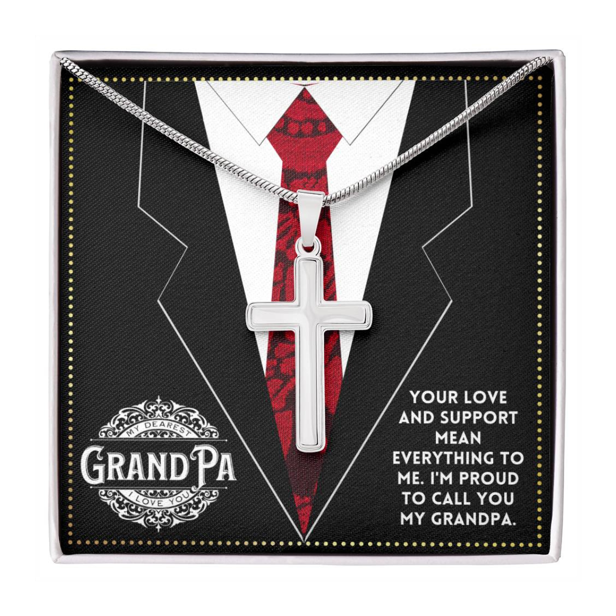 JGF Jewelry Gifts for Family Gifts For Grandpa Who Have Everything Cross Necklace For Grandpa Men