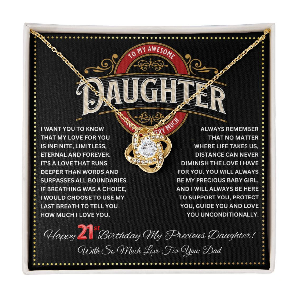 JGF Jewelry Gifts for Family Happy 21st Birthday Card For Daughter From Dad