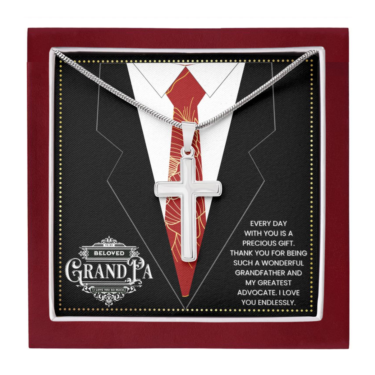 JGF Jewelry Gifts for Family Cross Necklaces For Grandparents Gifts For Grandpa Who Has Everything