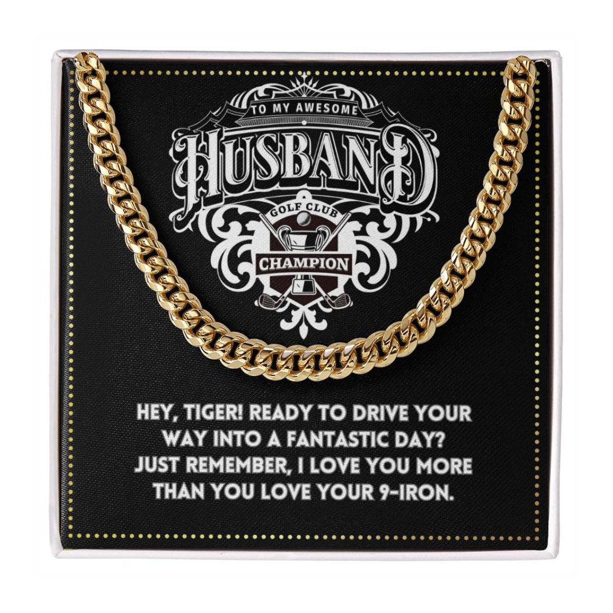 JGF Jewelry Gifts for Family Cross Necklace For Men To My Husband Birthday Golf Theme