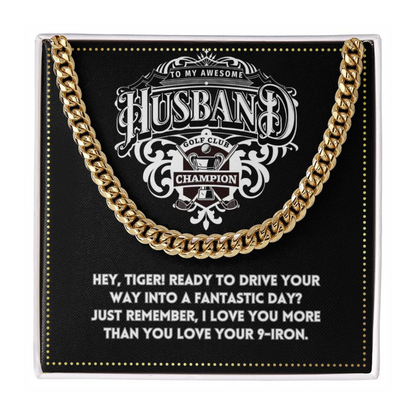 JGF Jewelry Gifts for Family Cross Necklace For Men To My Husband Birthday Golf Theme