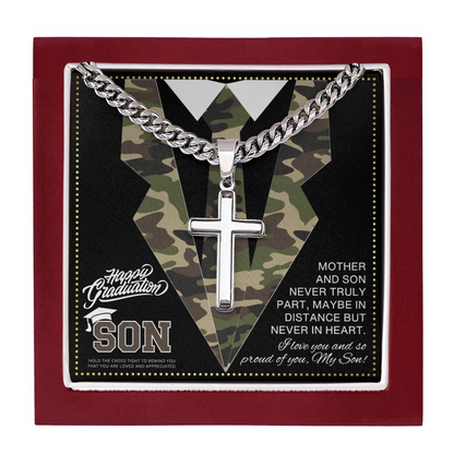 JGF Jewelry Gifts for Family Military Boot Camp Graduation Gifts Cross Necklace For My Son