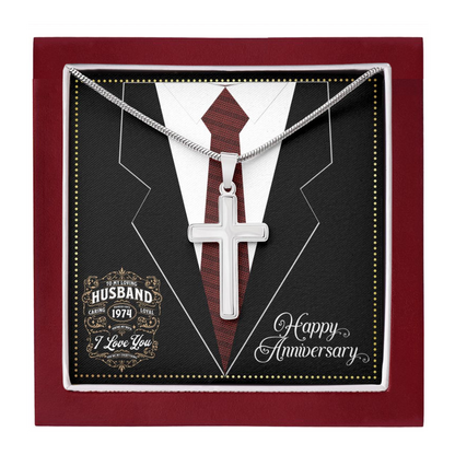 JGF Jewelry Gifts for Family Married Since 1974 Wedding Anniversary Card For Husband
