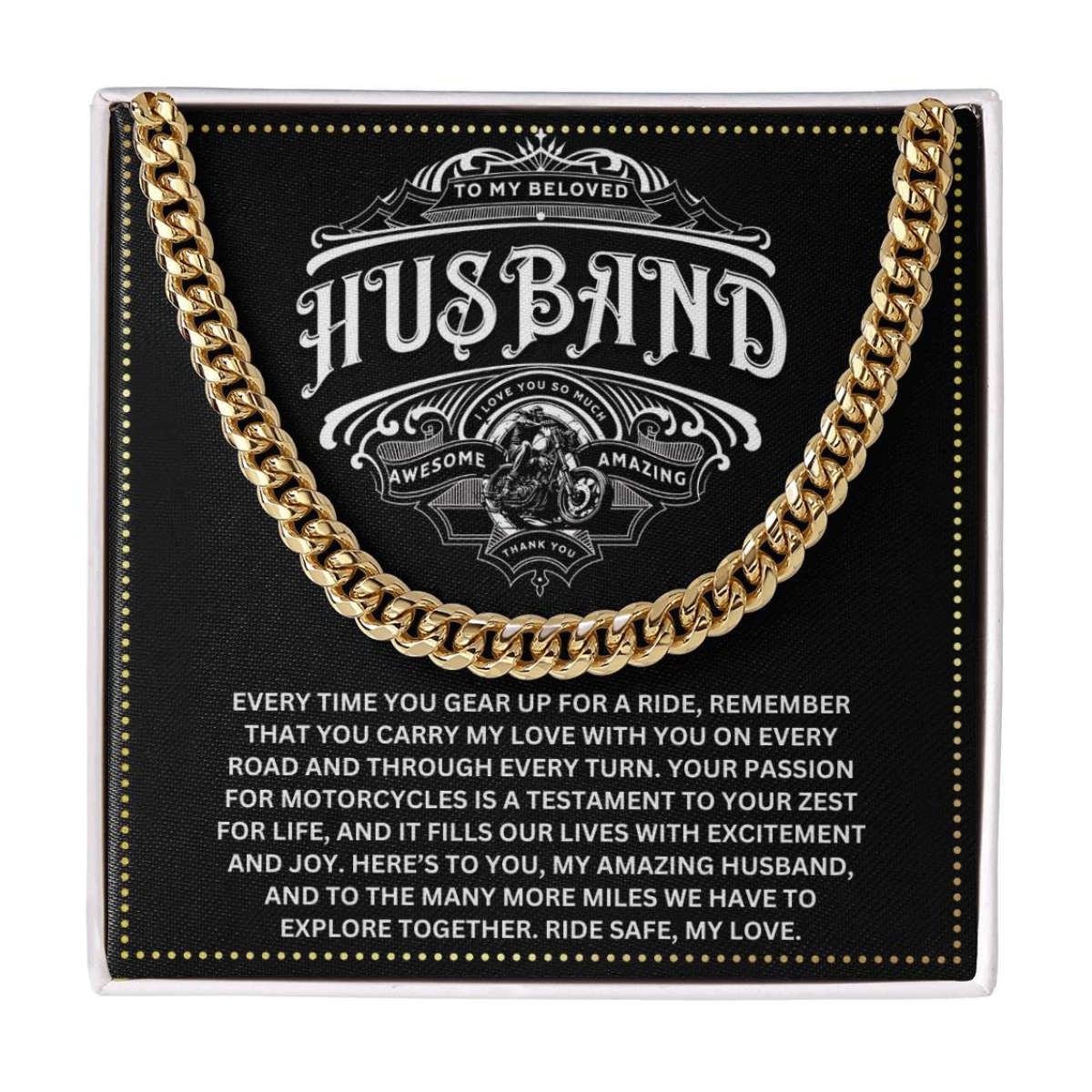 JGF Jewelry Gifts for Family I Love You Gifts For Him Motorcycle Cuban Chain Necklace