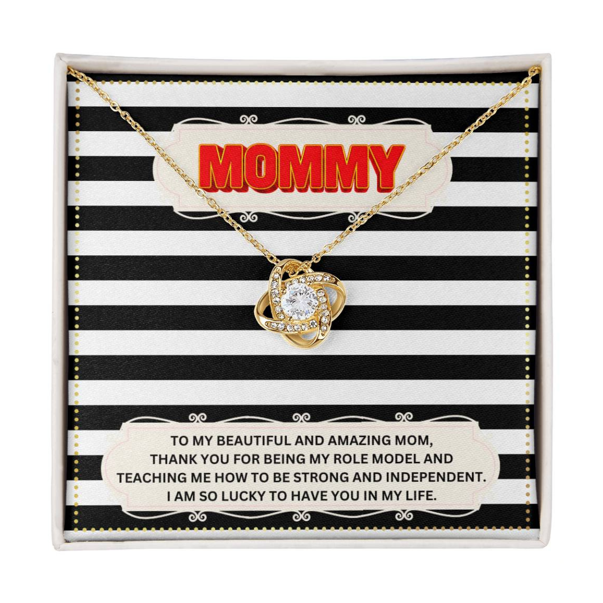 JGF Jewelry Gifts for Family I Love My Mommy Message Card Necklace