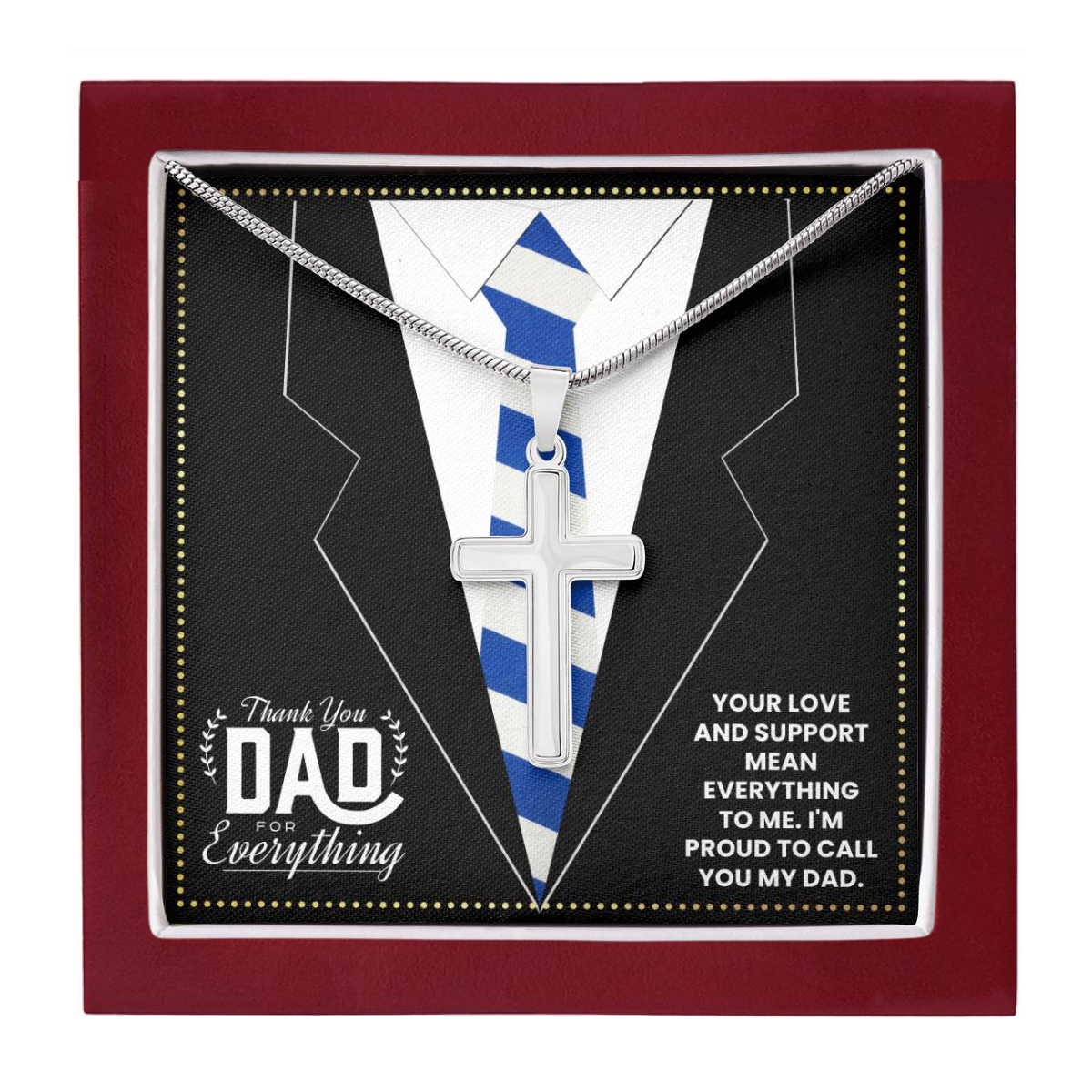 JGF Jewelry Gifts for Family Cross Necklace For Men Silver New Dad Gifts First Time Girl