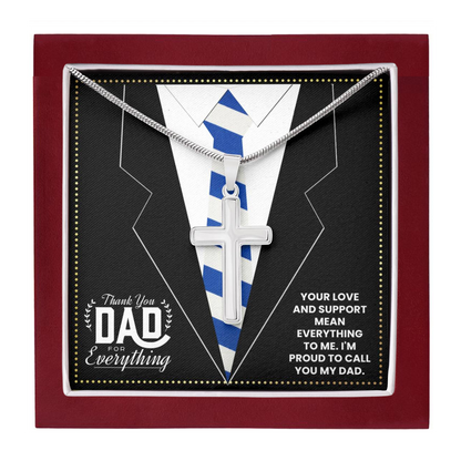 JGF Jewelry Gifts for Family Cross Necklace For Men Silver New Dad Gifts First Time Girl
