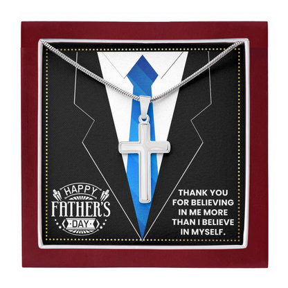 JGF Jewelry Gifts for Family Silver Cross Necklace For Men Gifts For My Dads 60th Birthday