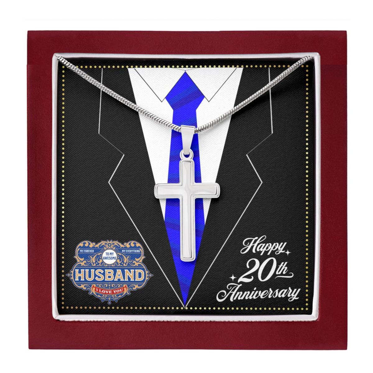 JGF Jewelry Gifts for Family 20 Year 20th Wedding Anniversary For Him Husband