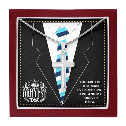 JGF Jewelry Gifts for Family Daddy Cross Necklace I Love My Dad Gifts 50 Years Old