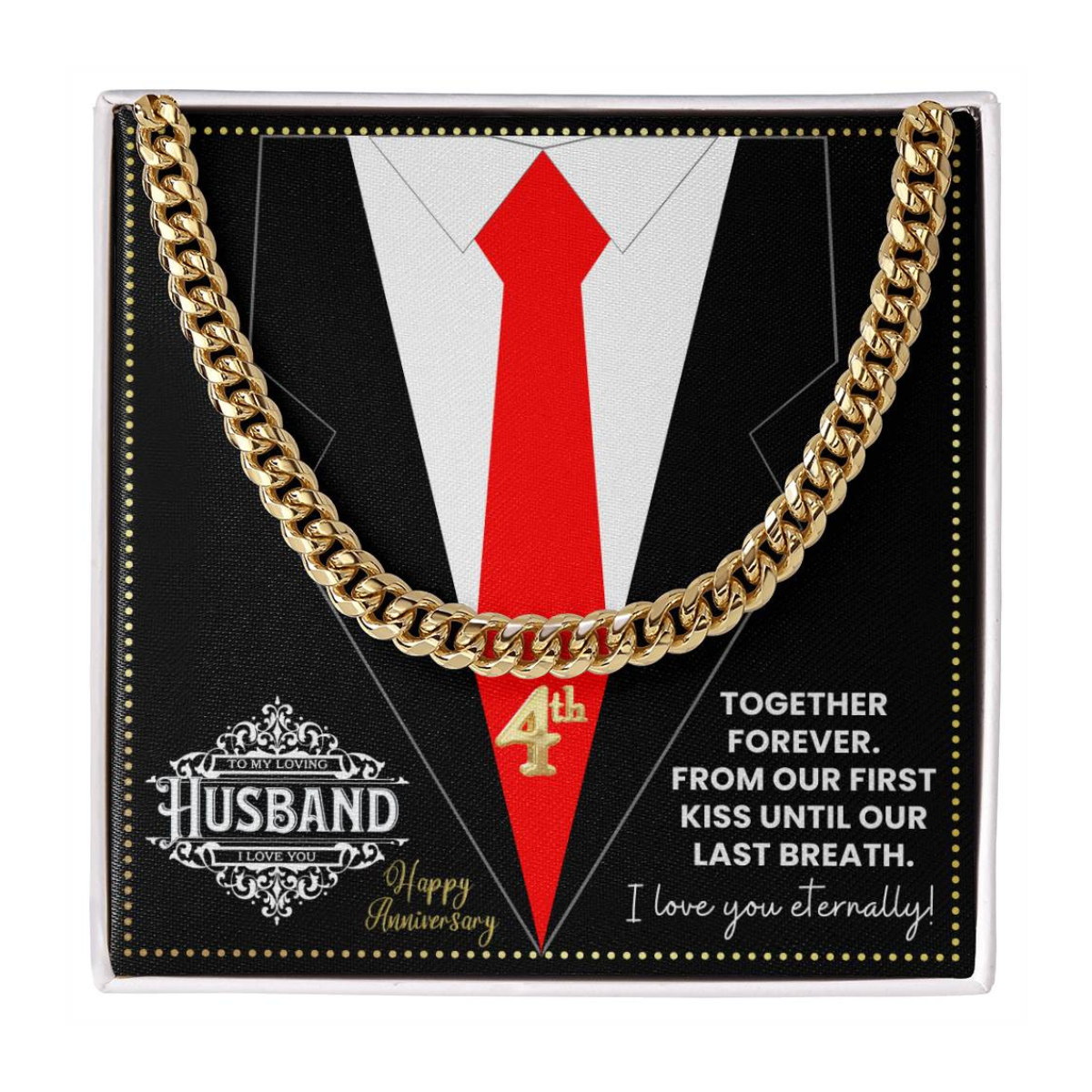 JGF Jewelry Gifts for Family 4th Anniversary For Husband Chain Necklace For Men