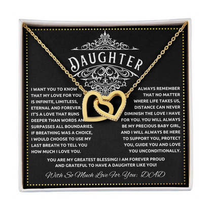 JGF Jewelry Gifts for Family Interlocking Hearts Necklace For Daughter From Dad