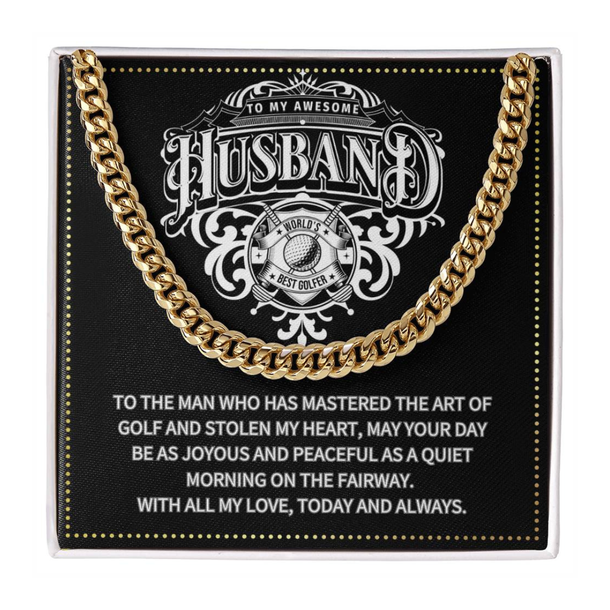 JGF Jewelry Gifts for Family Birthday Gifts For Husband Golf Theme